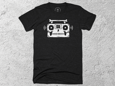 Skull Boombox T Shirt illustration skull t shirt