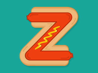 Z Hotdog illustration letter type