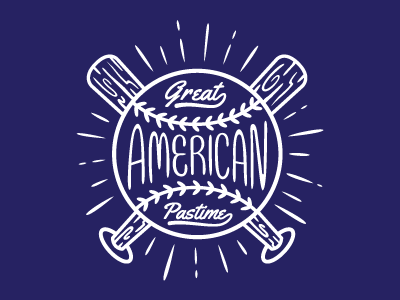 Great American Pastime illustration baseball graphic illustration type