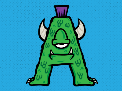 Monster A creature illustration letter monster
