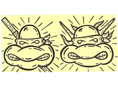 Tmnt Post It Doodles Part 2 doodles drawing tmnt