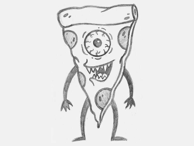 Pizza Monster Doodle doodle drawing illustration pizza