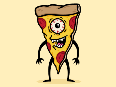 Pizza Monster Character illustration character design illustration pizza