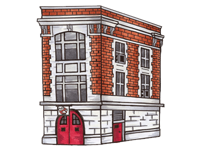 Ghostbusters Firehouse drawing design doodle drawing ghostbusters illustration