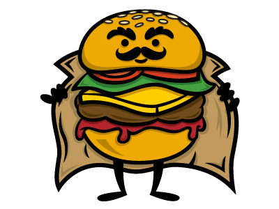 Updated Burger Flasher Character burger character creep design flasher illustration junkfood