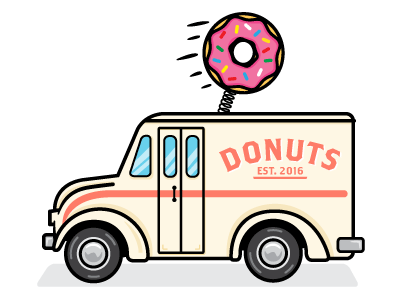 WIP Donut Delivery Truck design illustration