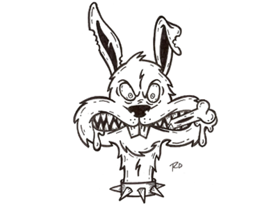 Inktober Day 4: Hungry Evil Rabbit drawing inktober rabbit