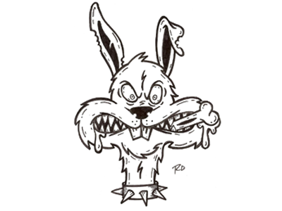 Inktober Day 4: Hungry Evil Rabbit