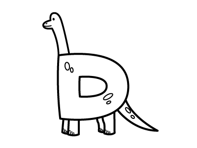 Dino D illustration WIP dino illustration letter type