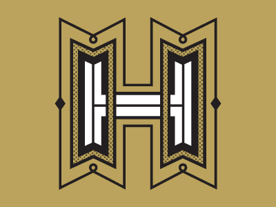 Fancy H letter design letter type