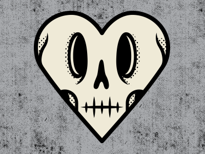 Heart Skull design illustration skulls