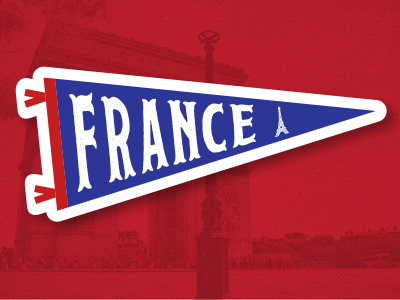 France Pennant Sticker design lettering pennant