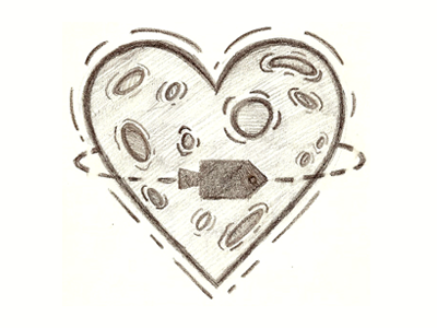 Heart Moon sketch heart moon sketch space