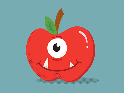 Monster Apple illustration design food monster