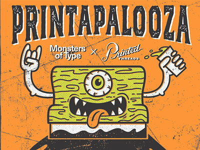 Printapalooza Monsters of Type & Printed Threads dfw illustration meetup screenprinting type typography