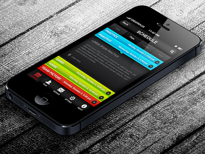 Schedule Screen - Sports League Hub iPhone App Design