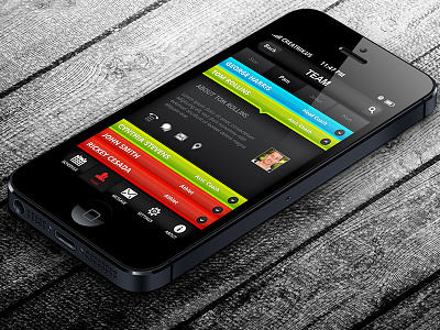 Team Screen - Sports League Hub iPhone App Design