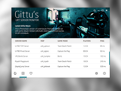 Urban Terror Server Monitor Desktop App Design [Flat] app desktop flat games report software