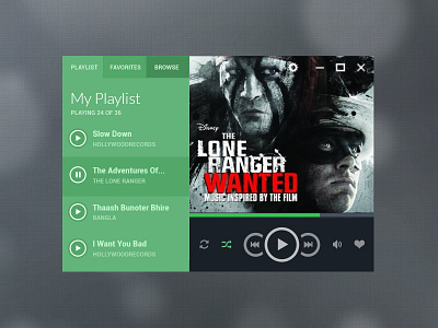 Flat Audio Player Design app design audio player flat music ui ux