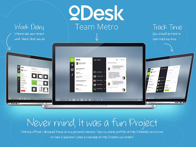 oDesk Team Desktop App Redesign Metro Flat by Mamun Srizon on Dribbble