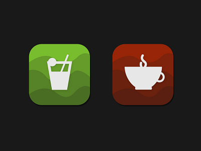 Cocktail and Tea Icons app icon cocktail cold flat hot icon ios7 tea