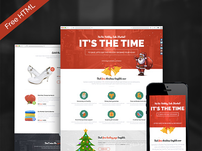 SantaGo - Free Christmas Sales & Affiliate Landing Page affiliate page bootstrap christmas free freebie giveaway html landing page sales page ui ux web design