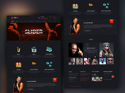Music Website Design Work In Progress artist dark entertainment homepage music ui ux webdesign