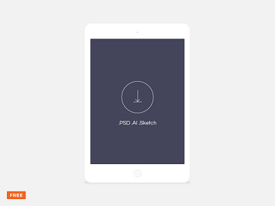 Free minimal light tablet mockup