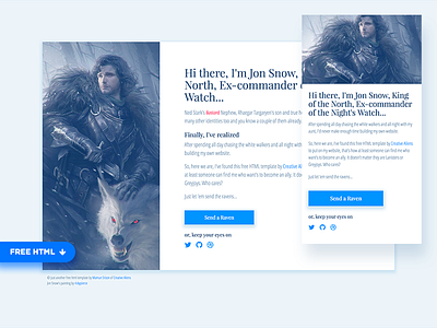 LazyStrap - Free Minimal Bootstrap Template jon snow game of thrones got freebie bootstrap css html ui landing page