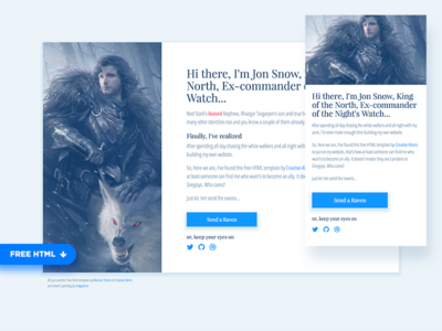 LazyStrap - Free Minimal Bootstrap Template bootstrap css freebie game of thrones got html jon snow landing page ui