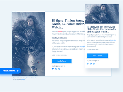 LazyStrap - Free Minimal Bootstrap Template bootstrap css freebie game of thrones got html jon snow landing page ui
