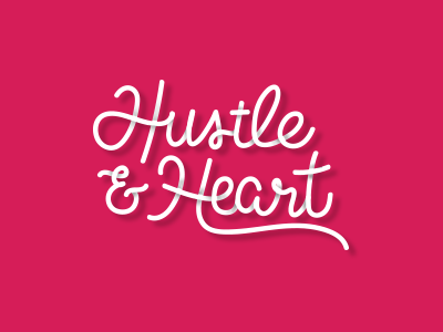 Hustle & Heart cursive depth handlettering layered type