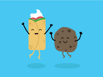 Burrito Cookie Party burrito characters cookie flat icon