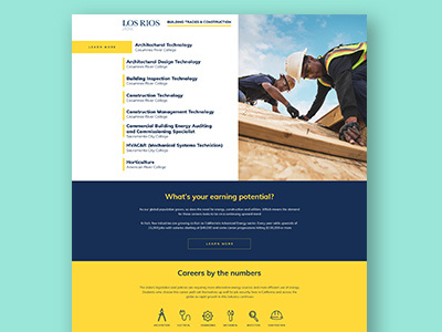 Website for Career Education Programs landing page layout microsite ui website design