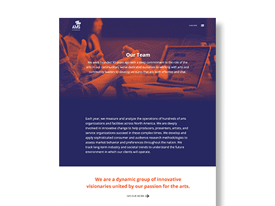 AMS Team Page experience gradient ui ux website design