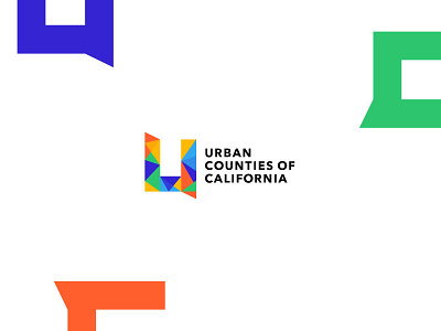Urban Counties of California Logo brand california geometric logo logo design shapes