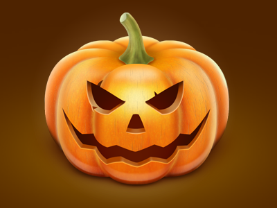 Pumpkin evil halloween holiday icon orange pumpkin