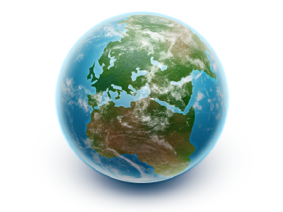 Planet of the vector air blue clouds earth globe golf stream green icon illustrator land life meridians planet sky space sphere the ball vector white wind