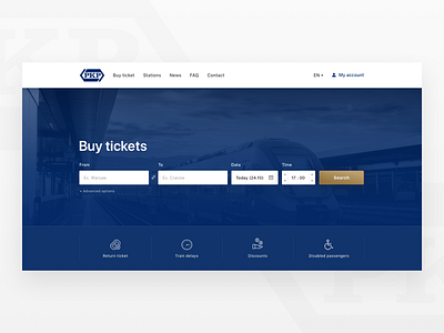 PKP concept - Home desktop homepage pkp railways tickets train ui ux