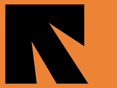 R + Arrow Symbol branding brutal design identity letter logo mark monogram negative space orange r raion sharp symbol