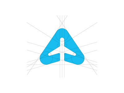Airplane Logo aircraft airplane booking geometric guidelines golden ratio process minimal logo modern grid negative space dribbble plane blue simple branding smart clever travel flight airport