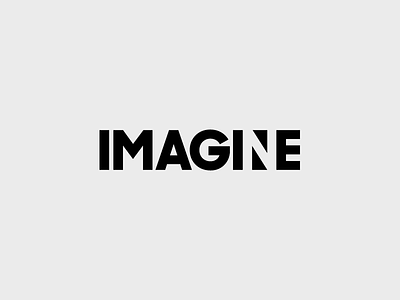 Imagine Wordmark black and white grey imagine logo logotype minimalistic easy n wordmark negative space simple minimal