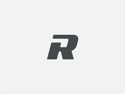 R Monogram fast black grey golf shot r monogram style racing logo minimal strong concept minimalistic unique