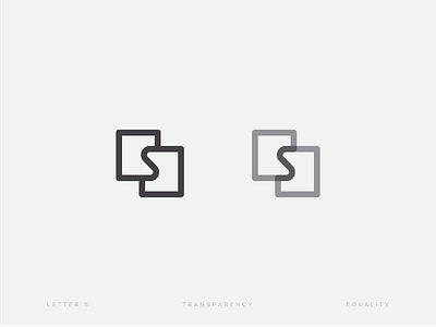 Overlapped S connecting advise advisor equality overlay connection futuristic future symbolism kasparas sipavicius design logo logotype icon modern bw symbol overlapping overlap tech s letter layers