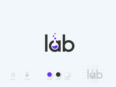 Lab Logo awesome clever smart brand bubbles fun custom wordmark logotype design freelance idea iconic logo lab chemistry tube laboratory logo logo mark symbol mark monogram creative minimal modern wordmark simple negative space out of the box pixel perfect developement