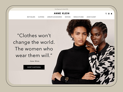 ANNE KLEIN // HOMEPAGE brand identity branding ecommerce homepage landing page shopify ui uiux design web design