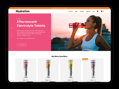 KETOHYDRATION // HOMEPAGE athletic beverage brand identity branding design ecommerce homepage landing page shopify sports ui uiux design