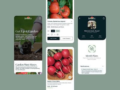 BURPEE // MOBILE ECOMMERCE brand identity design ecommerce gardening homepage mobile plants ui uiux design
