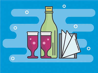 Red Wine - Daily Illustration Challenge (1/31) bottle challenge daily design dribbble geometric glass illustration red restaurant vector wine