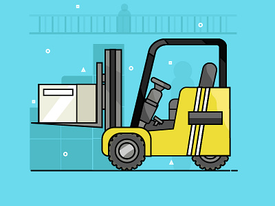 Day ( 6/31 ) of daily illustration challenge - Fork lift box challenge color daily forklift illustration machine packaging truck vector work yellow
